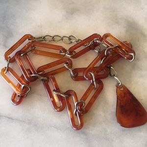 Women Vintage lucite belt skinny chain link belt
